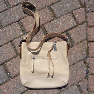 Coach tan pebbled leather crossbody bag